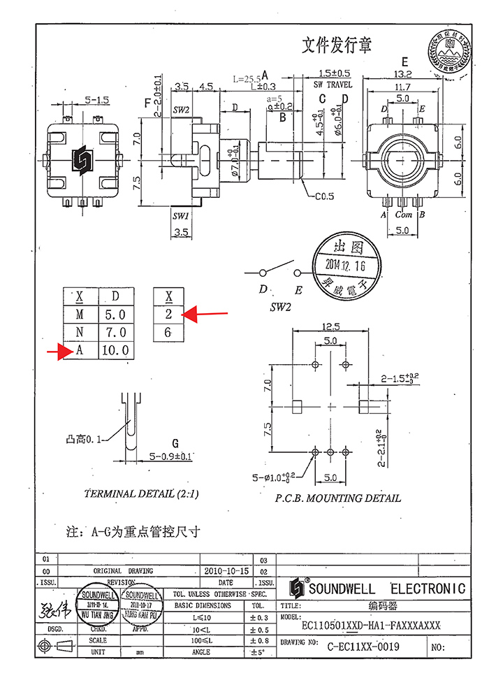 EC11按壓編碼開關(guān)規(guī)格書