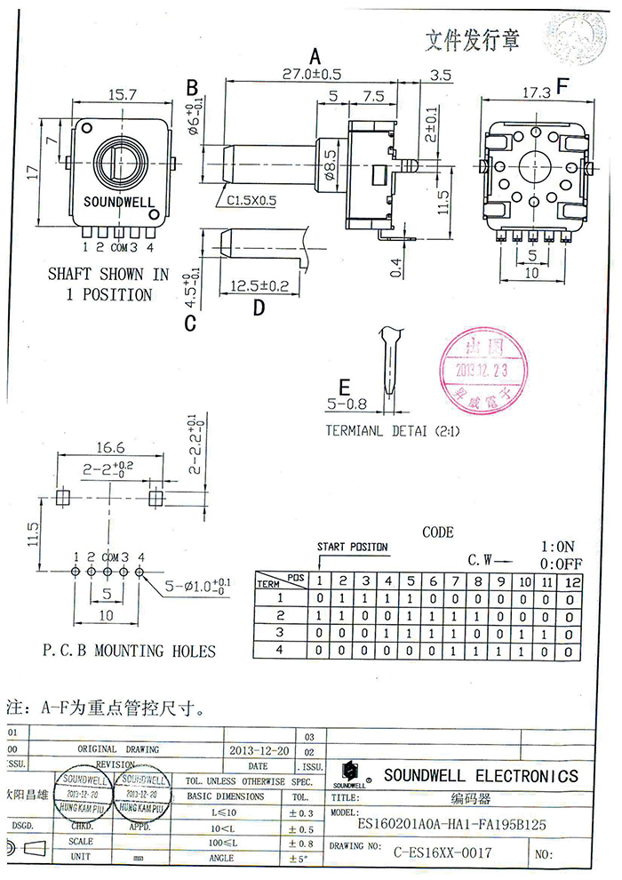 ES16絕對值編碼器規(guī)格書